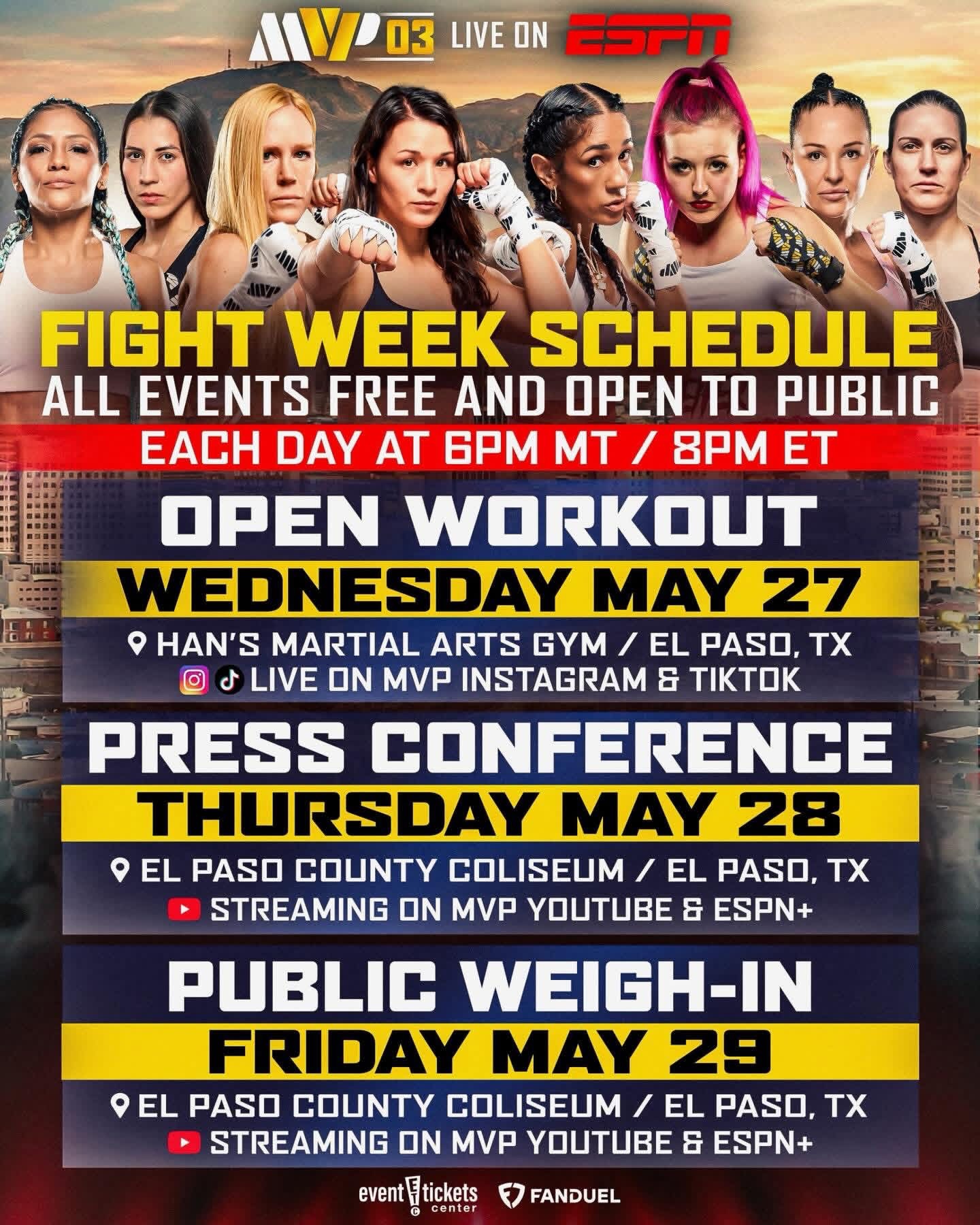 Boxing: MVPW-03 Fight Week Schedule Announced