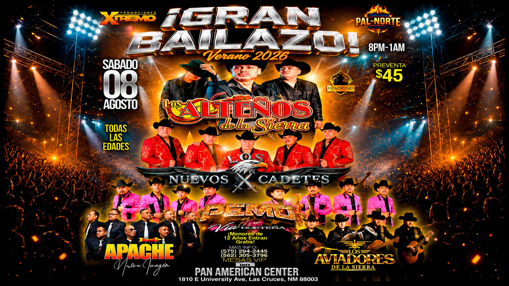 Entertainment:¡GRAN BAILAZO! Verano 2026 is coming to the Pan American Center on Saturday, August 8!